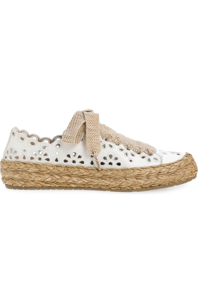 Pedro Garcia Pascal Embroidered Eyelet Espadrille, Alternate, color, Meringue