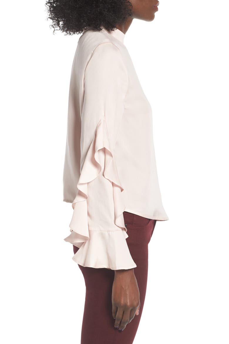 Ruffle Sleeve Blouse, Alternate, color, BLUSH