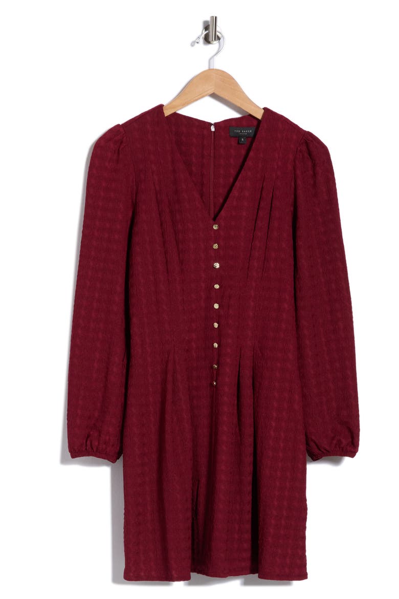 Puff Long Sleeve Dress, Main, color, JUNIPER BERRY