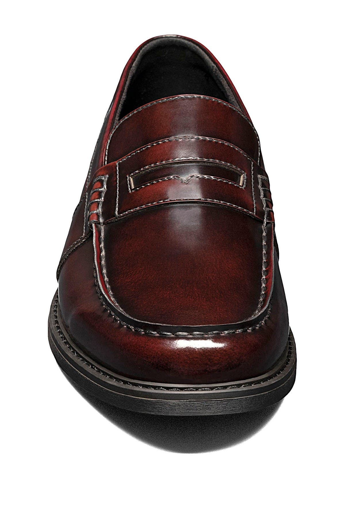 Lincoln Leather Moc Toe Penny Loafer - Wide Width Available, Alternate, color, POLISHED BURGUNDY