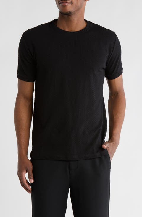 Solid Crewneck Textured T-Shirt