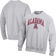 Champion Men's Champion Gray Alabama Crimson Tide Distressed Arch Over Logo Reverse Weave Crew Neck Sweatshirt
