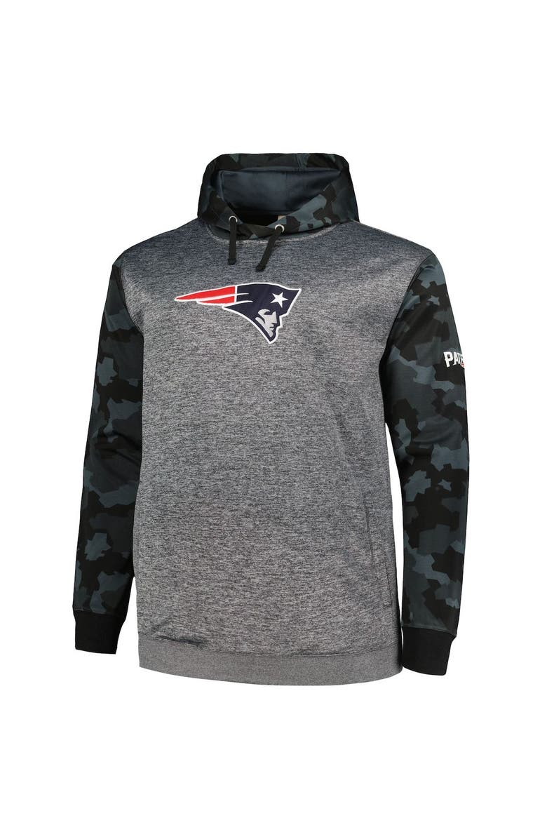 FANATICS Men's Fanatics Branded Heather Charcoal New England Patriots Big & Tall Camo Pullover Hoodie, Alternate, color,