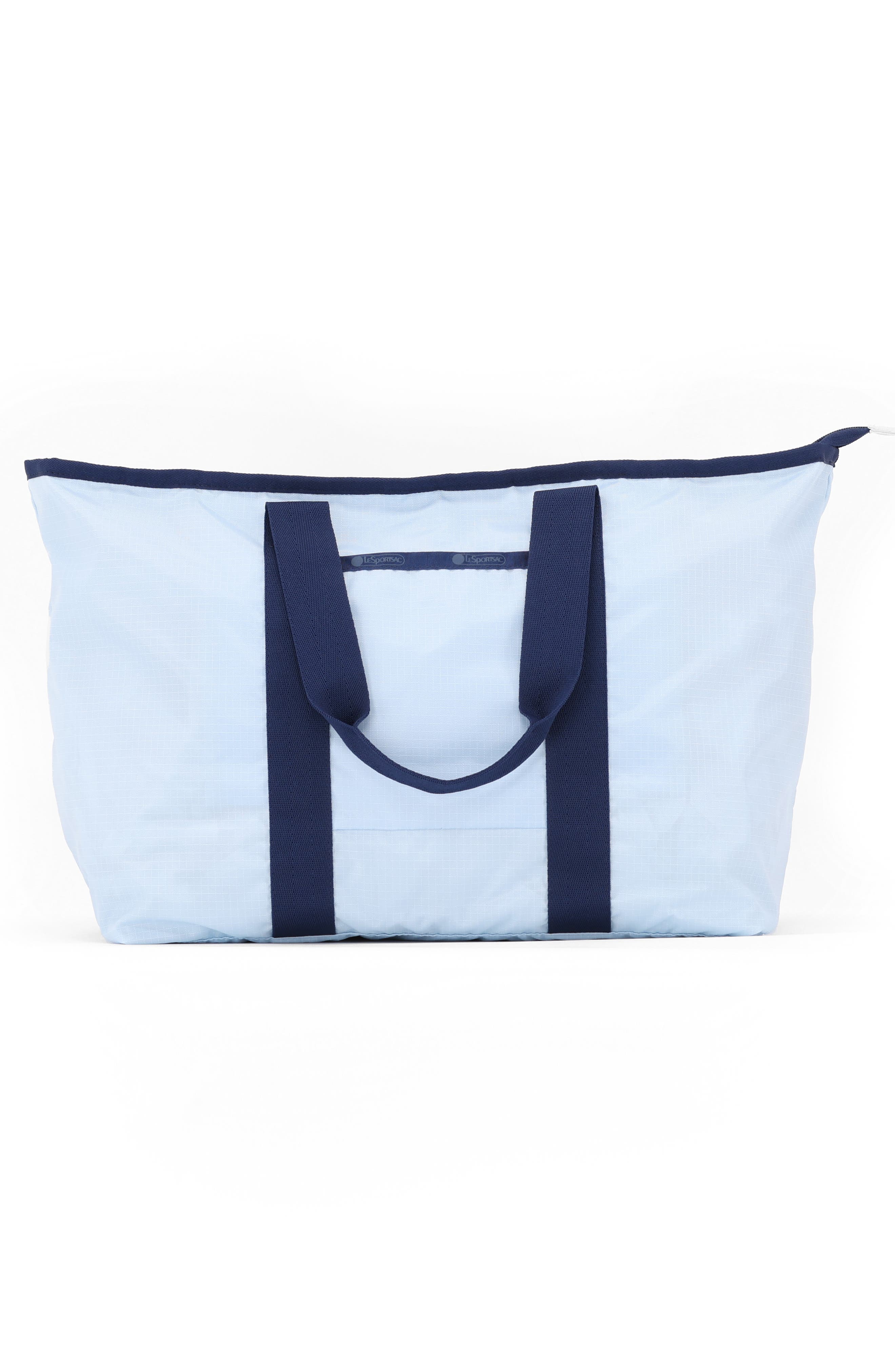 E/W Packable Tote Bag, Alternate, color, ICE BLUE/ DEEP NAVY