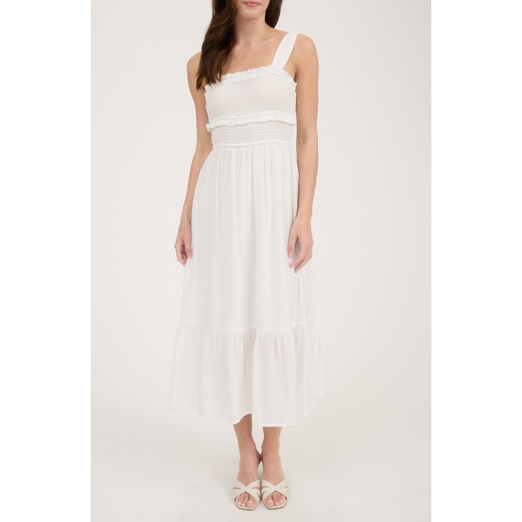 BLU PEPPER BLU PEPPER BOW TIE SMOCKED MIDI SUNDRESS