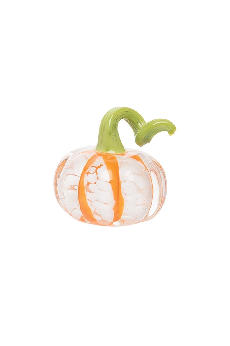 Mini Pumpkin Patch Set of 4 Blown Glass Figurines 3", Alternate, color, Orange