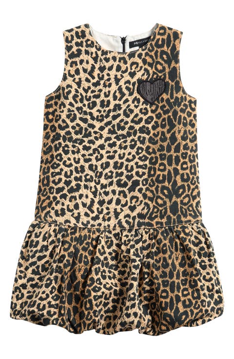 Kids' Leopard Print Bubble Hem Dress (Little Kid & Big Kid)