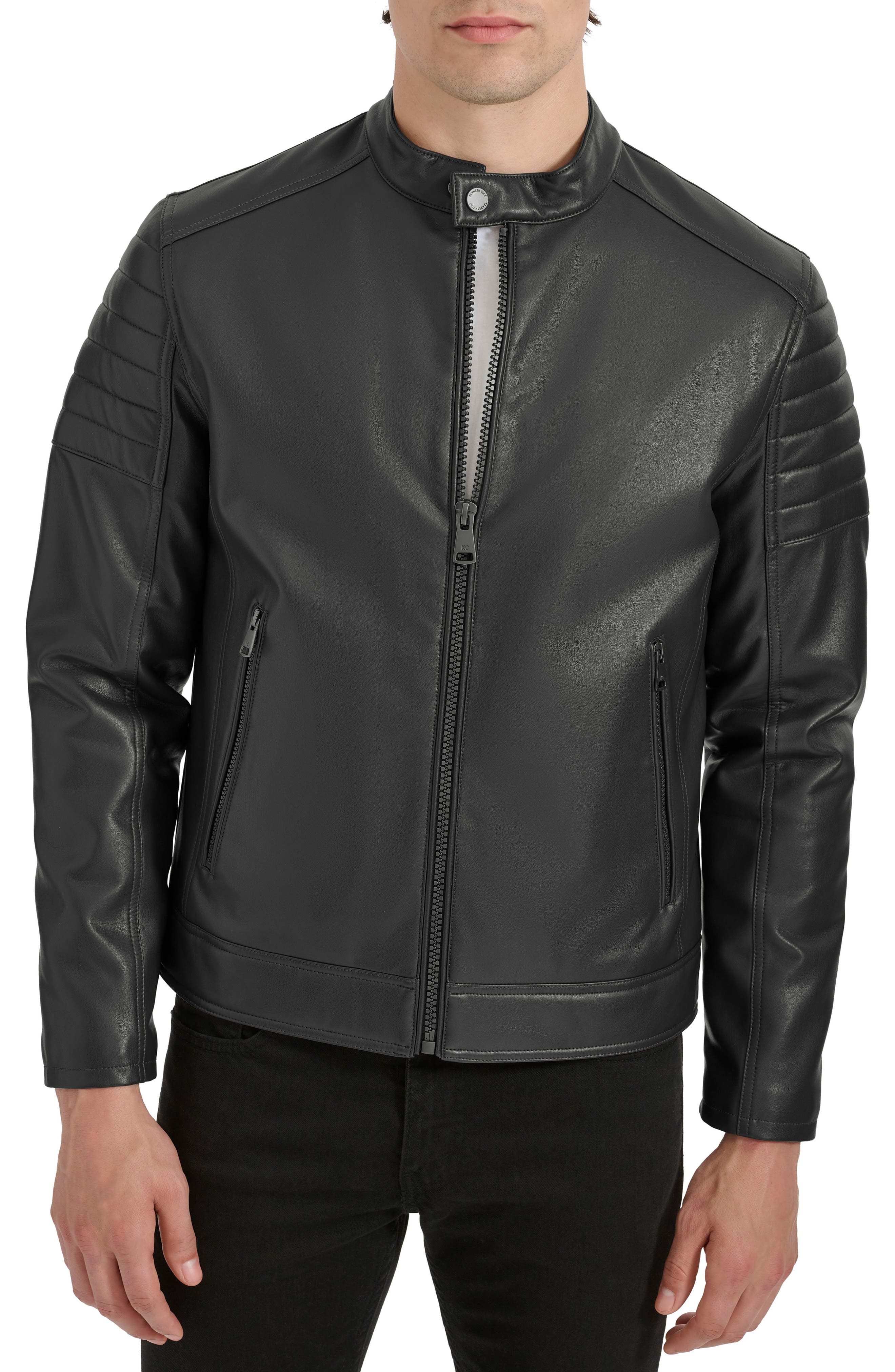 Kenneth Cole New York Faux Leather Moto Jacket