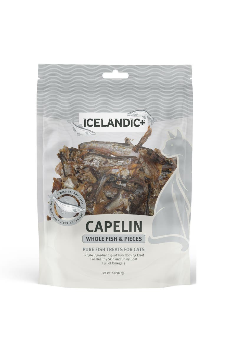 ICELANDIC+ Capelin Whole Fish & Pieces Cat Treat 1.5oz Bag, Main, color, Brown