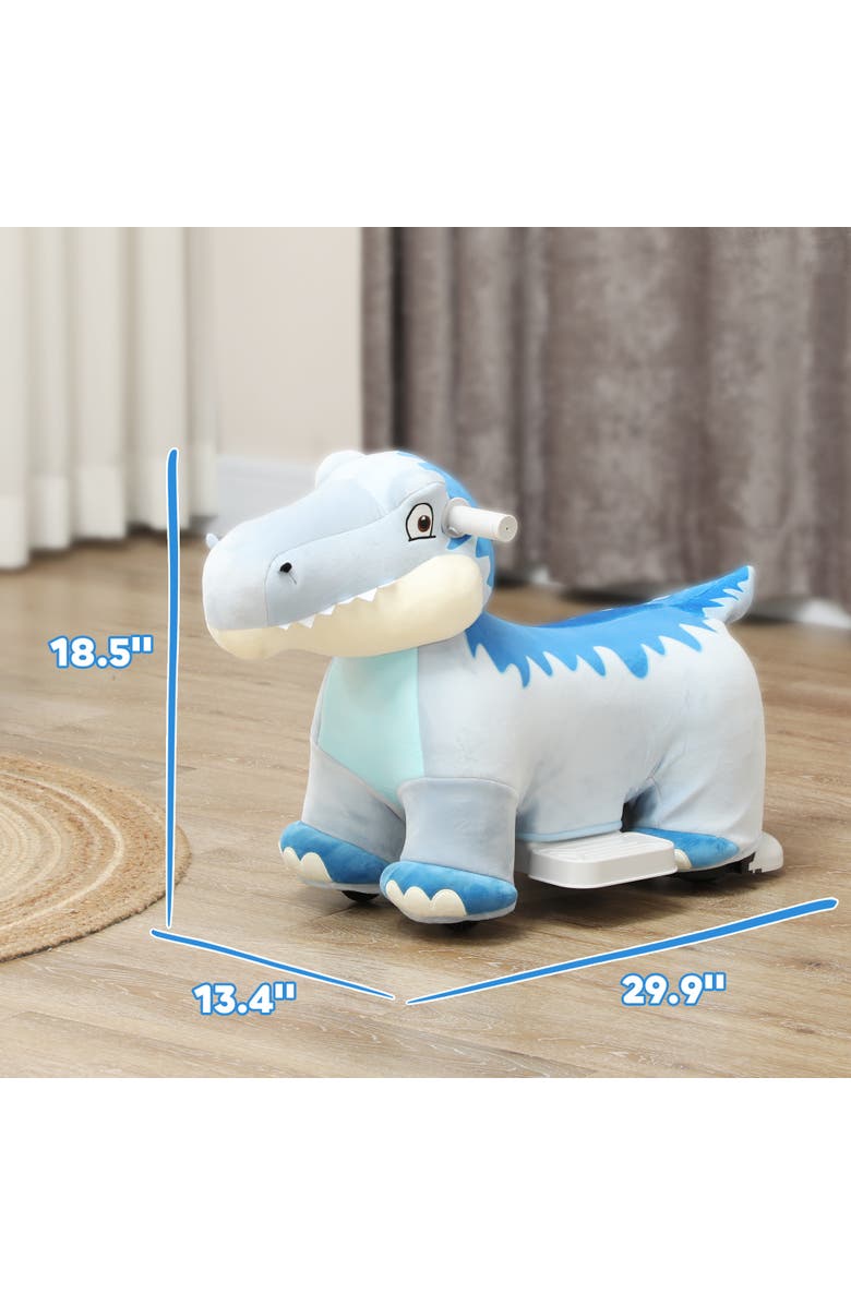 Qaba 6V Kids Electric Ride on Animal with Music, Forward, Alternate, color, Blue