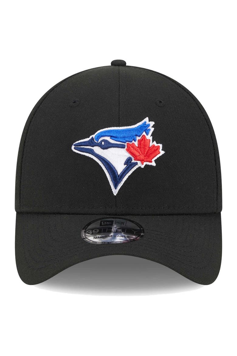 Men's New Era Black Toronto Blue Jays Logo 39THIRTY Flex Hat, Alternate, color, Black
