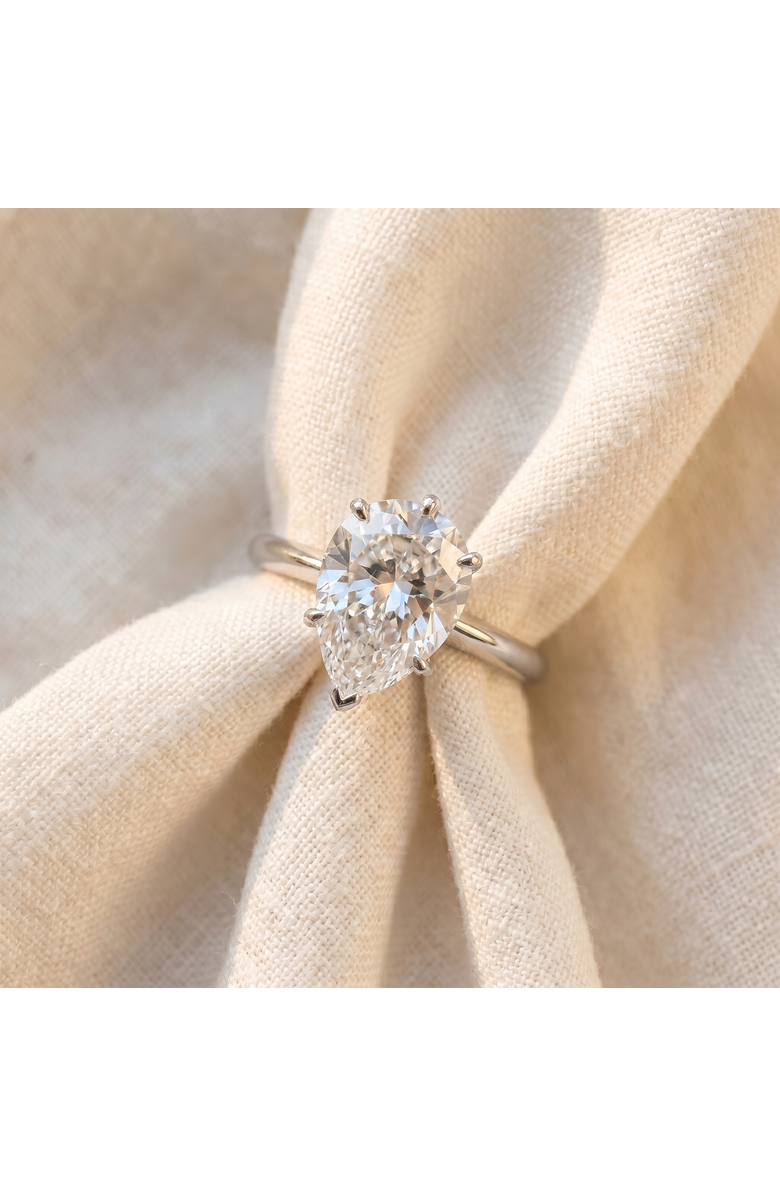 Bliss Diamond 3CT Platinum Pear Shaped Diamond 6-Prong Solitaire Engagement Ring Lab Grown, Alternate, color, Platinum