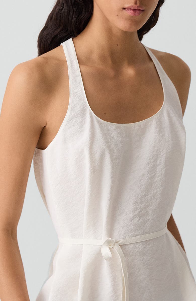 Theory Belted Silk Blend Top, Alternate, color, Ivory