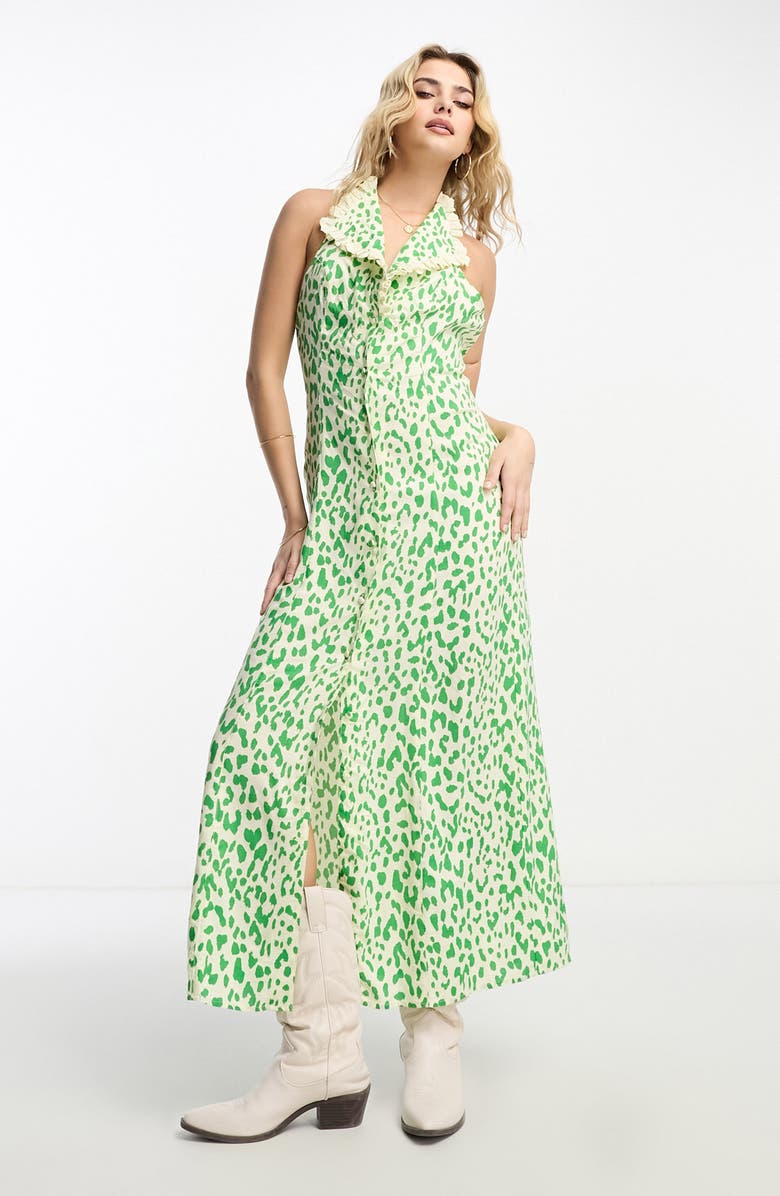ASOS DESIGN Leopard Print Halter Dress | Nordstrom