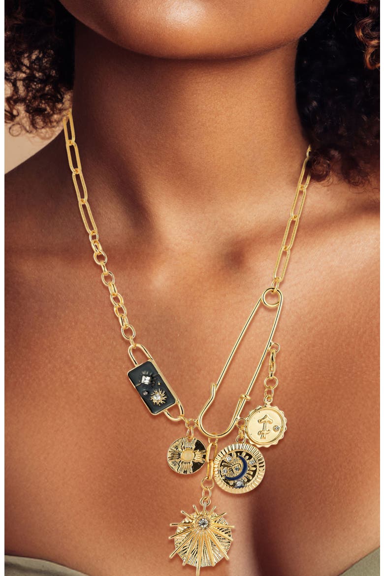 Mixed Charm Necklace, Alternate, color, GOLD