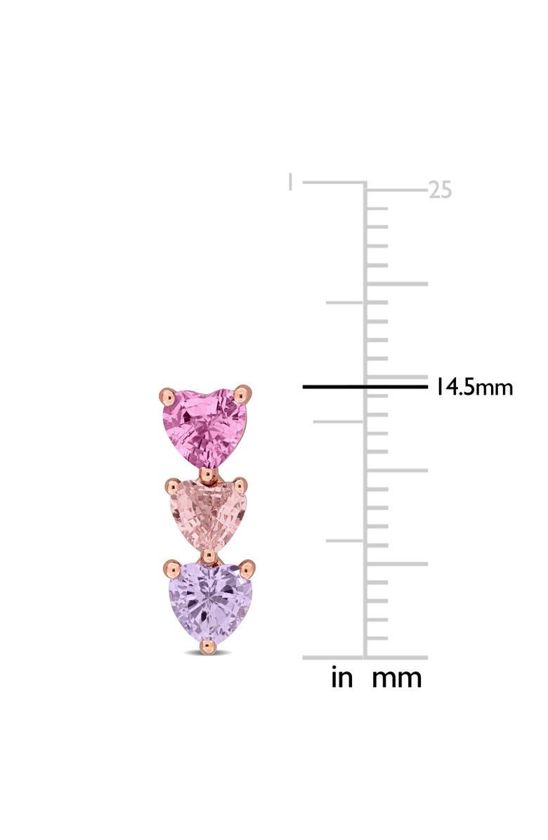 Julianna B. Multi-Color Sapphire Heart Drop Earrings 14K, Alternate, color, Sapphire