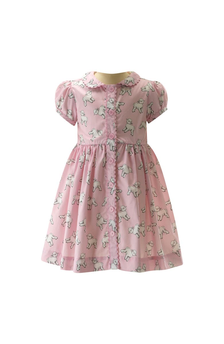 Rachel Riley Lamb Button-Front Dress, Main, color, 