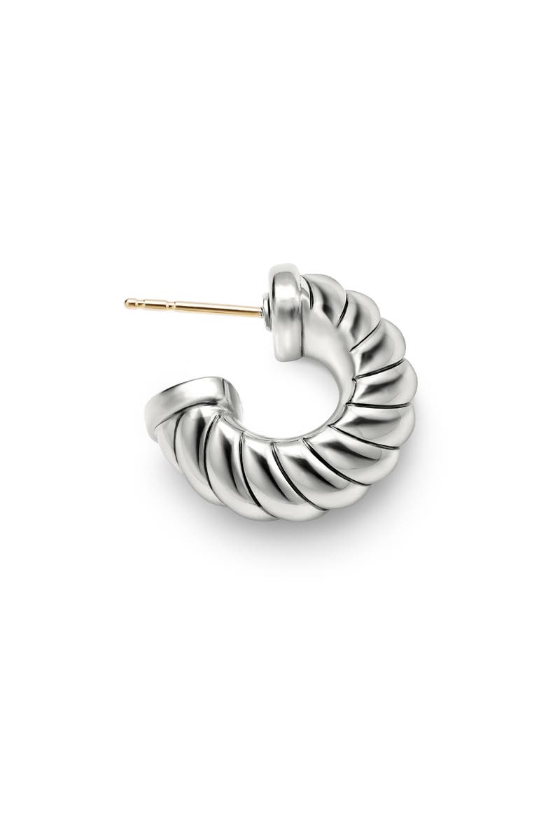 Scuplted Cable Shrimp Earrings in Sterling Silver, 20.5mm, Alternate, color, SILVER