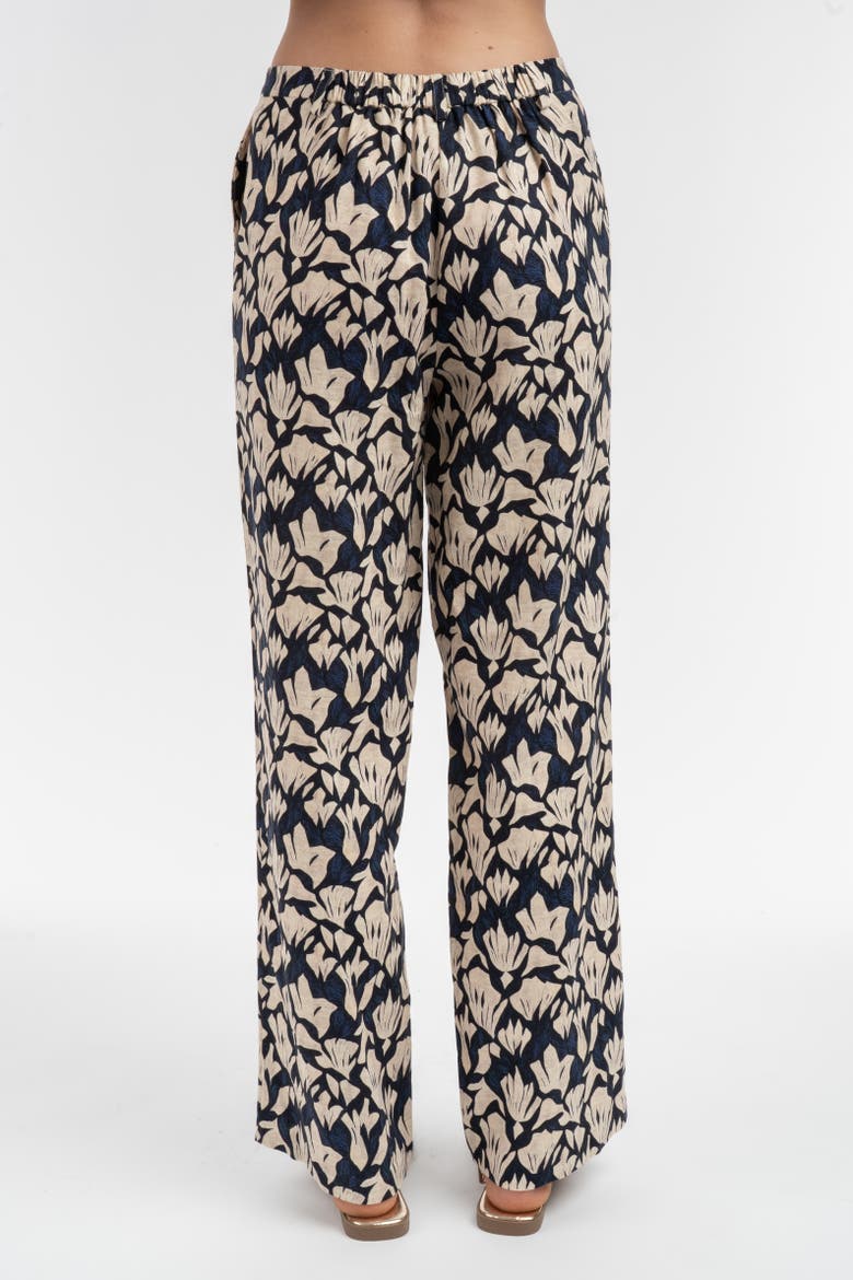 Printed Tailored Pants, Alternate, color, Tropical Blue
