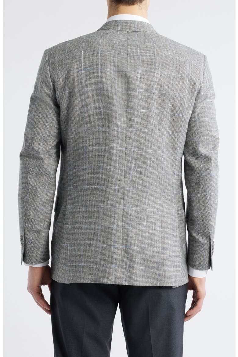 Flynn Classic Fit Check Wool & Silk Blend Sport Coat, Alternate, color, LIGHT GREY