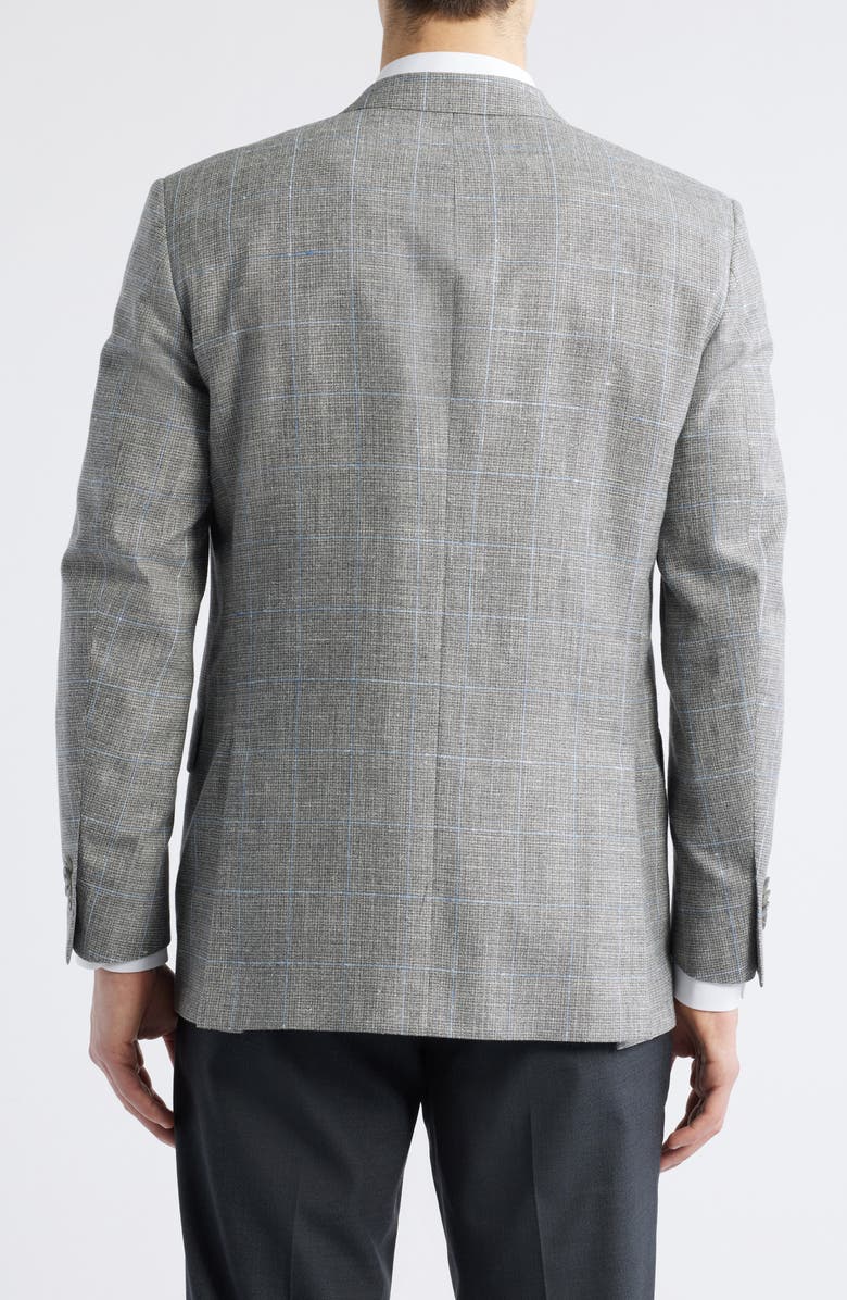 Peter Millar Flynn Classic Fit Check Wool & Silk Blend Sport Coat, Alternate, color, Light Grey