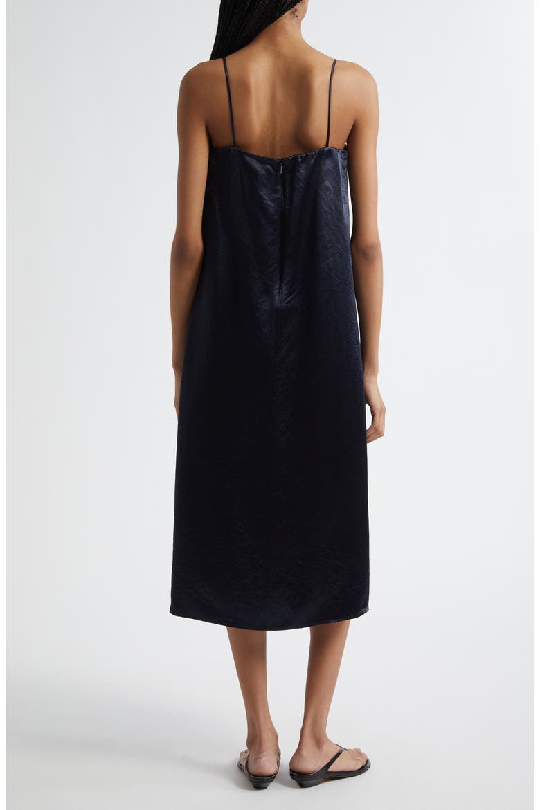Aerosi Sleeveless Satin Midi Dress, Alternate, color, NAVY