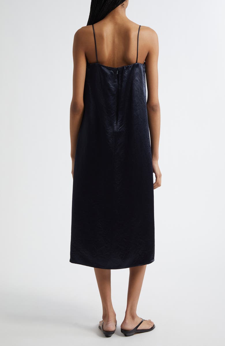 MM by Max Mara Aerosi Sleeveless Satin Midi Dress, Alternate, color, Navy