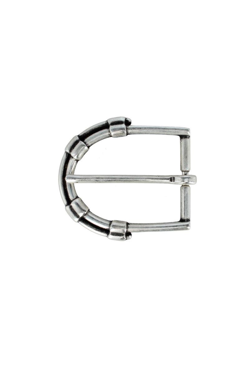 35mm Solid Brass Italian Horseshoe Inspired Harness Belt Buckle, Main, color, English Silver