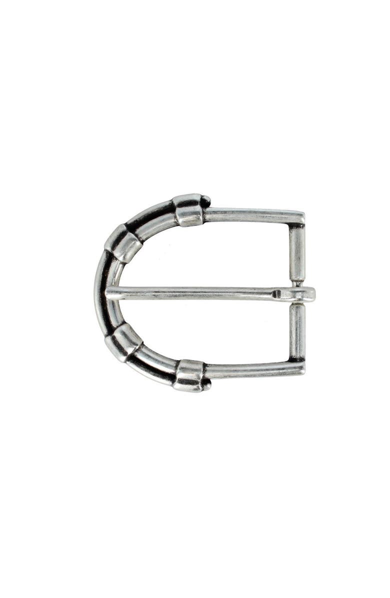 Trafalgar 35mm Solid Brass Italian Horseshoe Inspired Harness Belt Buckle, Main, color, English Silver