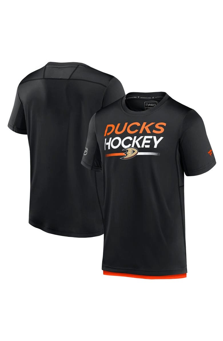 FANATICS Men's Fanatics  Black Anaheim Ducks Authentic Pro Tech T-Shirt, Alternate, color, 