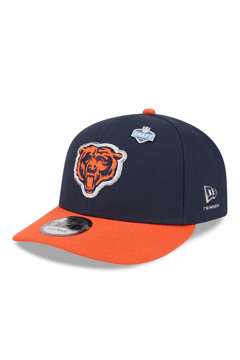 Men's New Era  Navy/Orange Chicago Bears 2026 NFL Draft On Stage Pre-Curved 9FIFTY Snapback Hat, Main, color, Navy