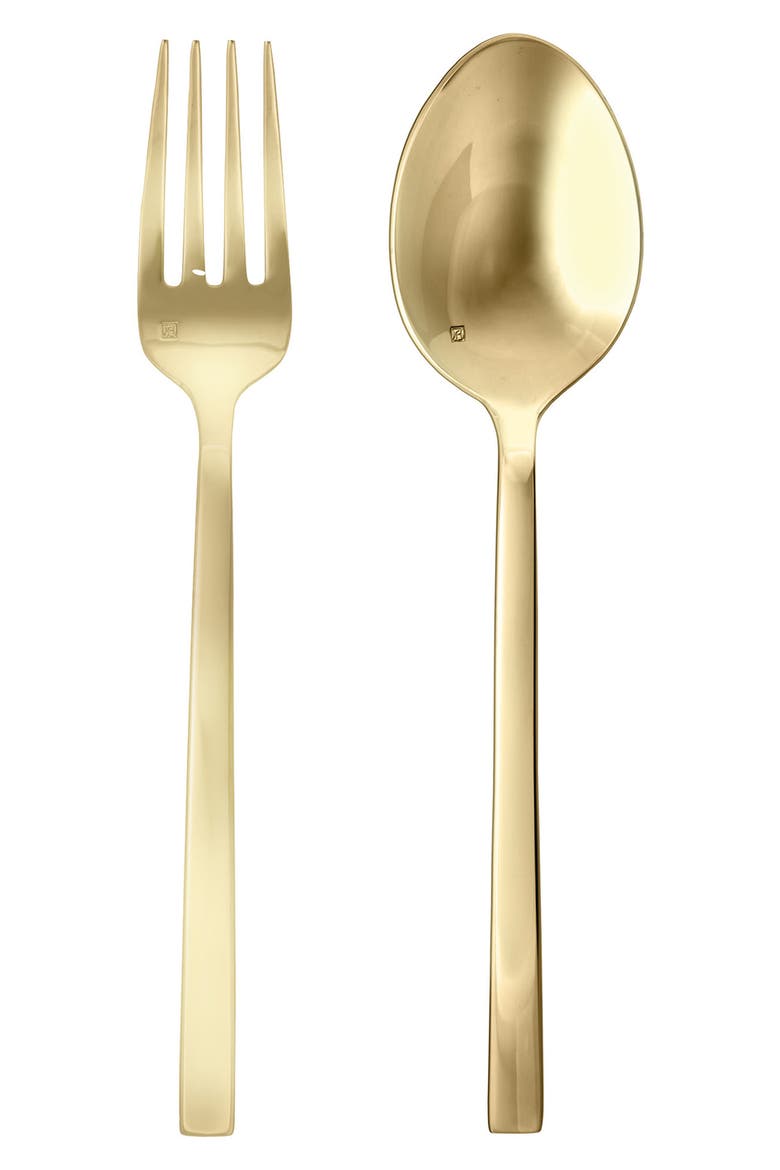Arezzo Brushed Gold 2-Piece Serving Set, Main, color, BRUSHED GOLD