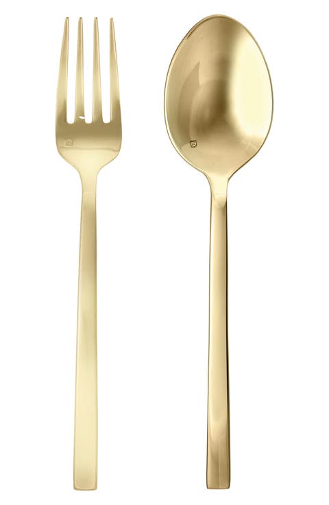 Arezzo Brushed Gold 2-Piece Serving Set