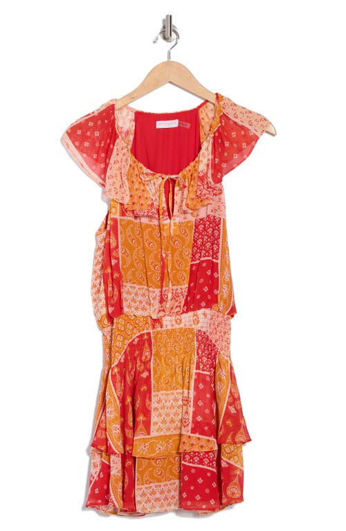 Ramy Brook Mittie Cap Sleeve Tiered Minidress In Multi