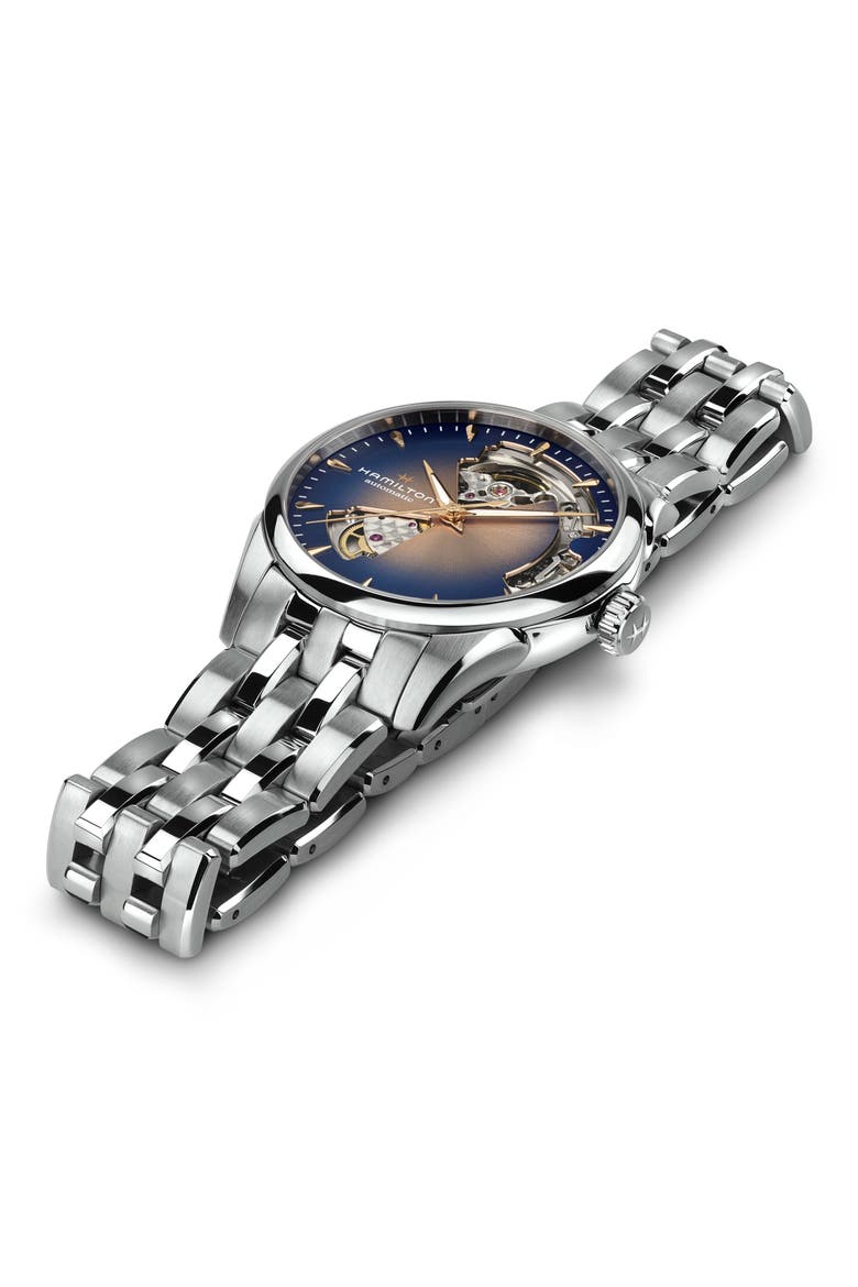 Jazzmaster Open Heart Bracelet Watch, 36mm, Alternate, color, GOLD