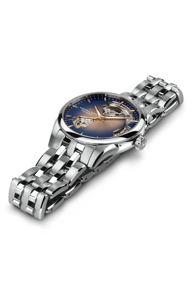 Hamilton Jazzmaster Open Heart Bracelet Watch, 36mm, Alternate, color, Gold