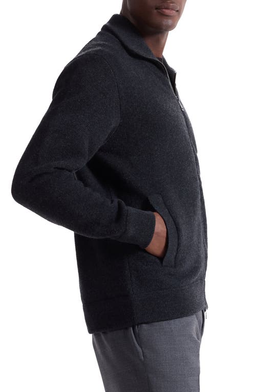 Bugatchi Wool Blend Zip Cardigan In Gray