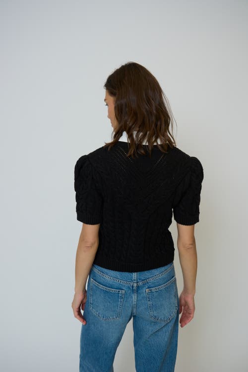 Central Park West Brooke Short Sleeve Twofer In Black