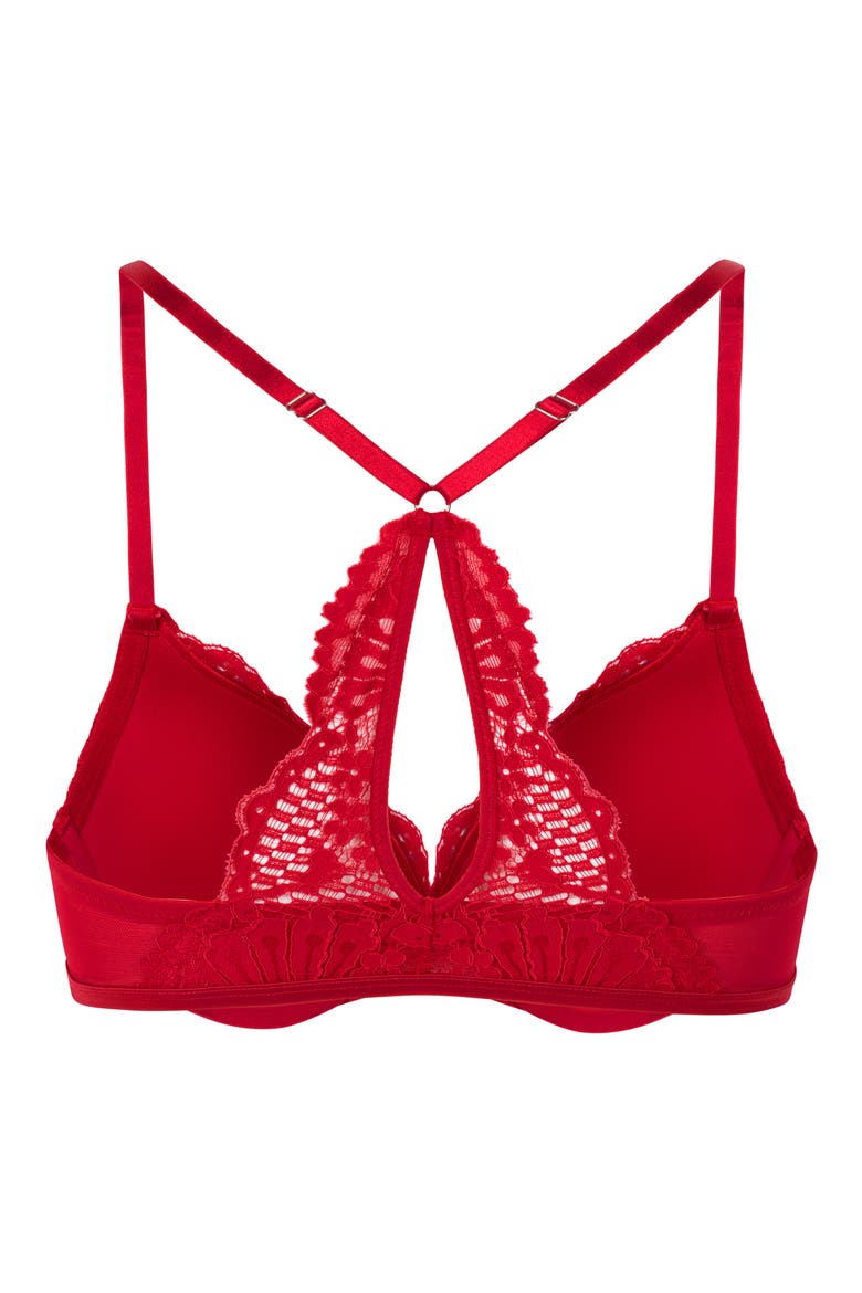 Whitney Floral Underwire Front Clasp Push-Up Bra, Alternate, color, CHILI PEPPER