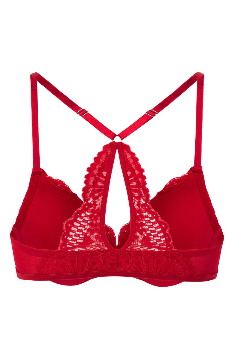 Hunkemöller Whitney Floral Underwire Front Clasp Push-Up Bra, Alternate, color, Chili Pepper