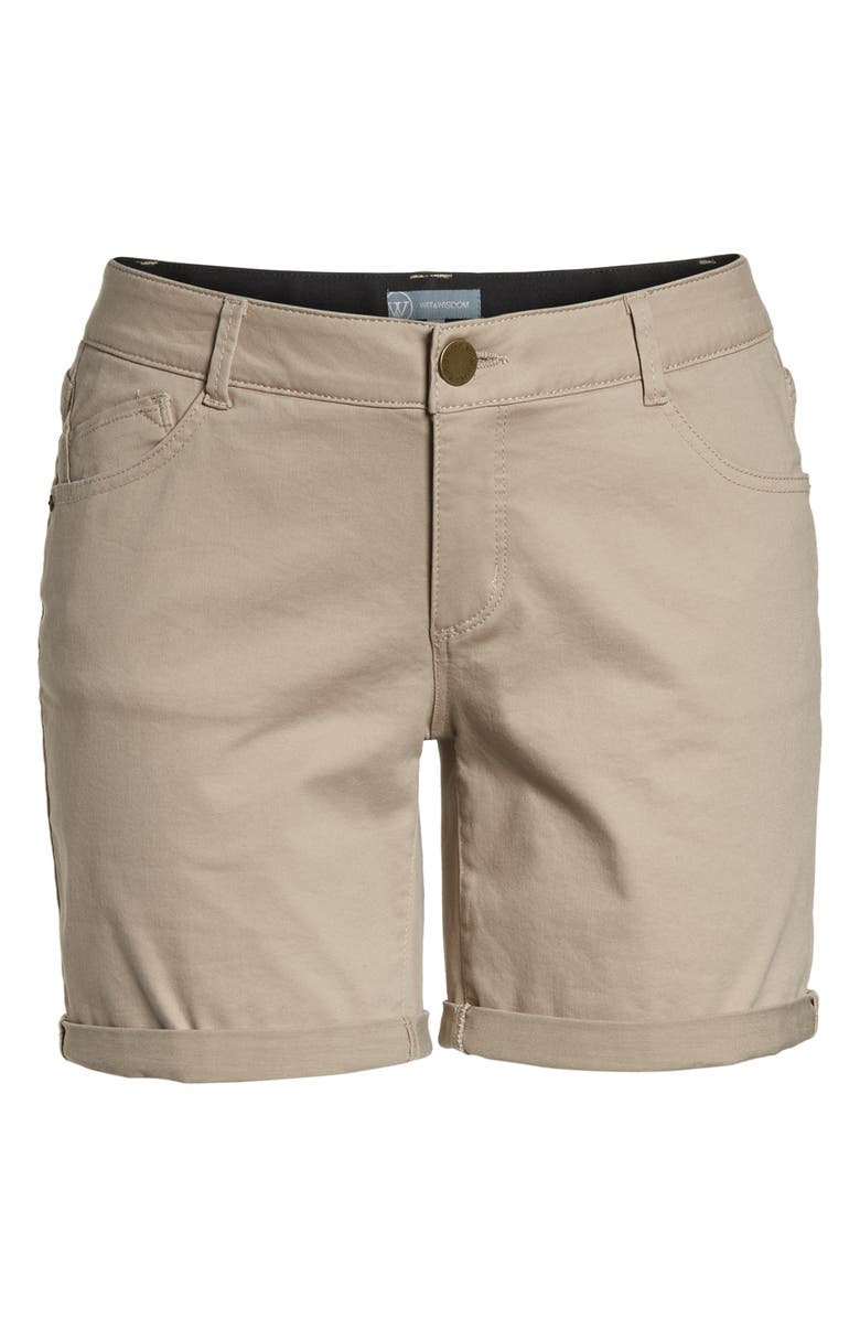 Wit & Wisdom 'Ab'Solution Stretch Cotton Shorts, Alternate, color, Flax