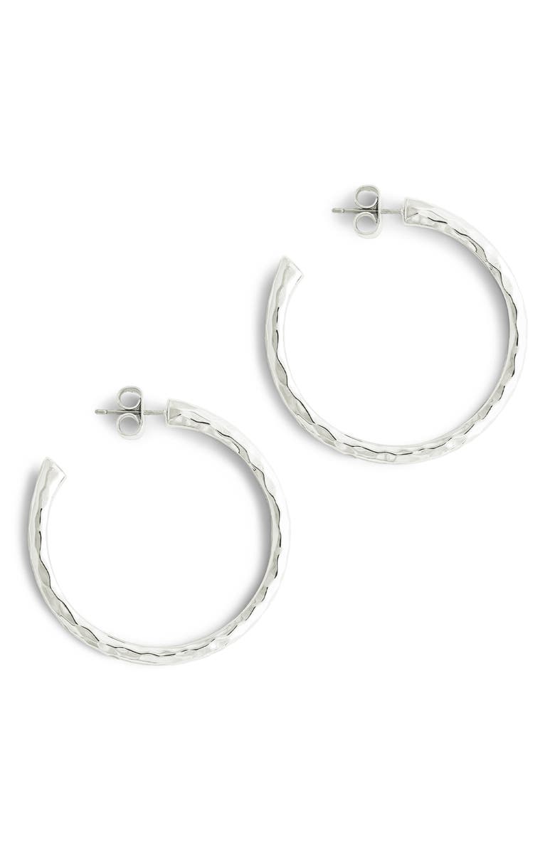 Anabel Aram Jewelry Medium Farrier Hoop Earrings, Alternate, color, Silver