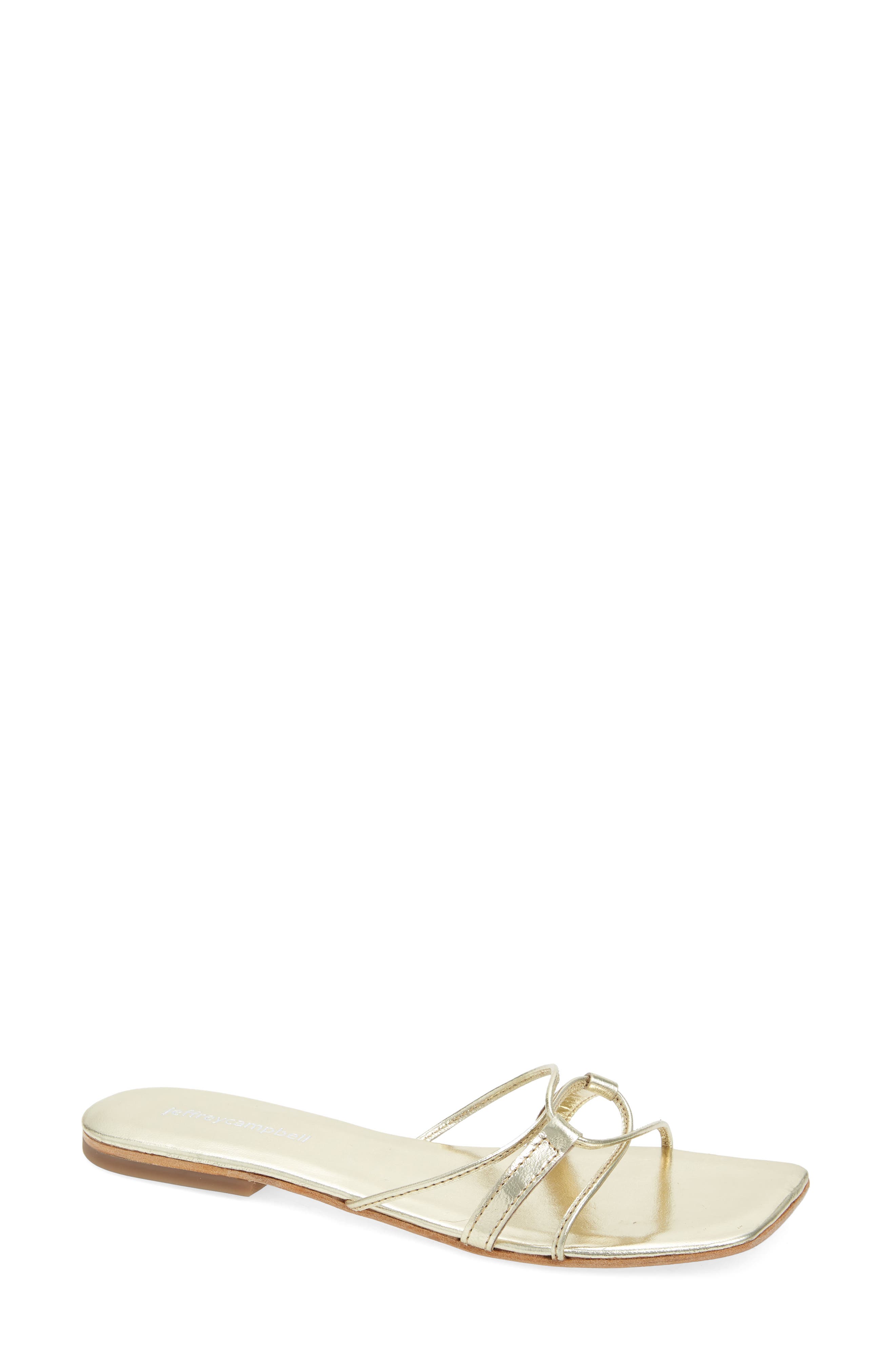 Addison Square Toe Slide Sandal, Main, color, GOLD