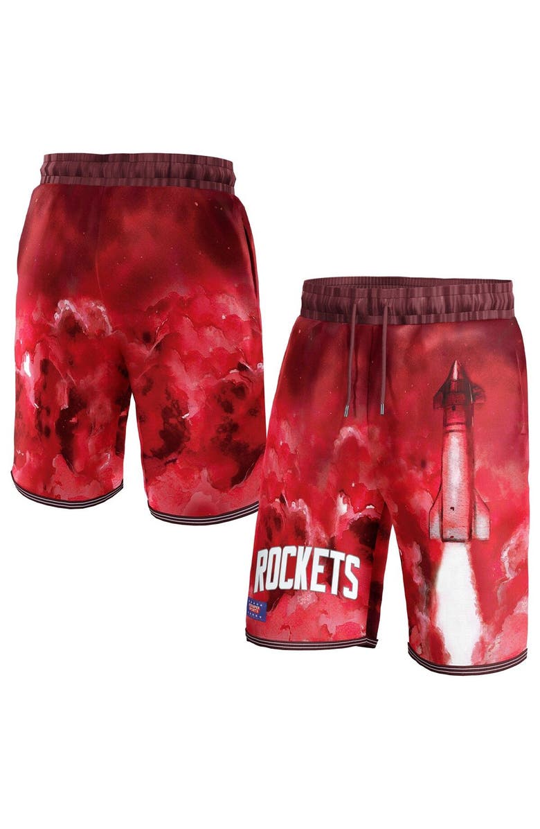 NBA X KIDSUPER Unisex NBA & KidSuper Studios by Fanatics Red Houston Rockets Hometown Shorts, Main, color, Red