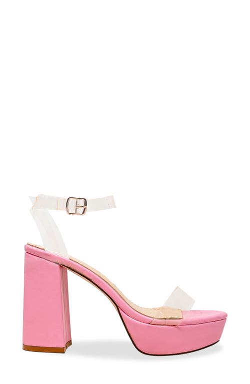 Chase & Chloe Chase And Chloe Hela Platform Sandal In Clear Pink