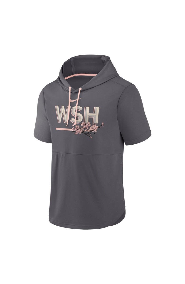 Nike Men's Nike Charcoal Washington Nationals City Connect Short Sleeve Pullover Hoodie, Alternate, color,