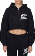 Good For Nothing Funk Relaxed  Crop Zip Hoodie