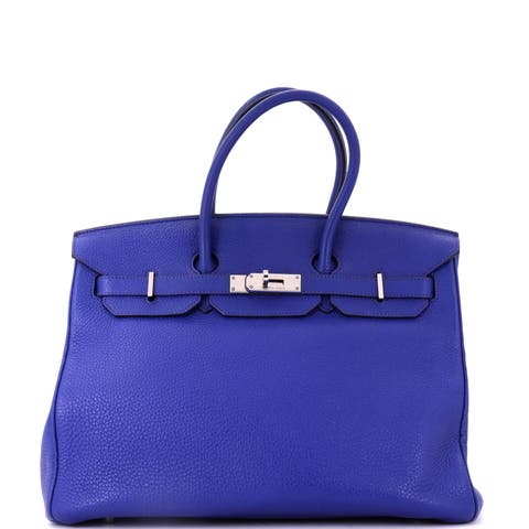 Birkin Handbag Blue Togo with Palladium Hardware 35