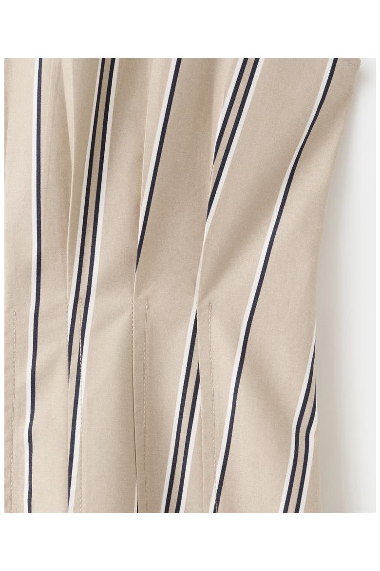 Stripe Sleeveless Midi Shirtdress, Alternate, color, MEDIUM BROWN
