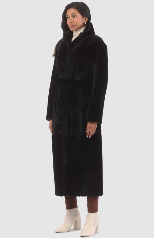 Gorski Reversible Shearling Lamb Long Coat In Black